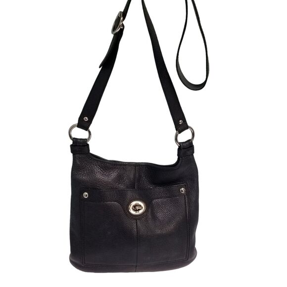 Vintage Coach Penelope Black Pebble Leather Crossbody Shoulder Turnlock Bag - Picture 1 of 12